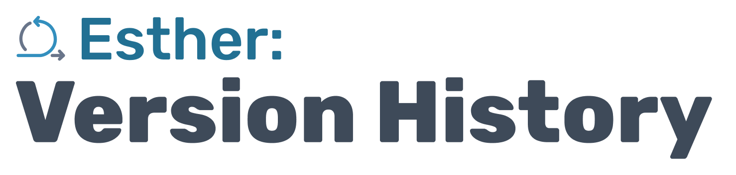 Esther: Version History logo